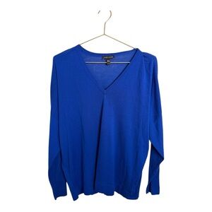 Eileen Fisher V-Neck Sweater Blue Size XL